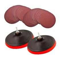 Kit 2 Suporte Para Lixa / 180mm Com 20 Lixas Madeira Parede Gesso