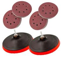 Kit 2 Suporte Para Lixa / 180mm Com 20 Lixas Madeira Parede Gesso