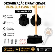 Kit 2 Suporte para Vassoura Rodo 1 Pá Colher Dosadora Pet Ração Kit 2 Suporte para Vassoura Rodo 1 Pá Colher Dosadora Pet Ração