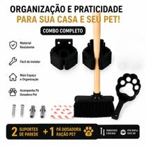 Kit 2 Suporte para Vassoura Rodo 1 Pá Colher Dosadora Pet Ração Kit 2 Suporte para Vassoura Rodo 1 Pá Colher Dosadora Pet Ração
