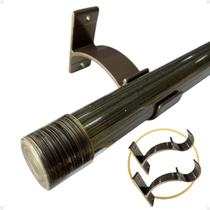 Kit 2 Suporte Perfil Parede Varão Comum Ilhós 19mm Cortina Argola Instalação Kit 2 Suporte Perfil Parede Varão Comum Ilhós 19mm Cortina Argola Instalação