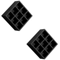 Kit 2 Suporte Porta Toalha 9 Nichos Toalheiro Multiuso Design preto