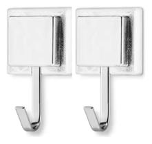 Kit 2 Suporte Porta Toalha Prata Gancho Dupla Face