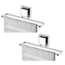 Kit 2 Suporte Porta Toalha Toalheiro 25cm Ventosa Parede Banheiro Cromado - Future Kit 2 Suporte Porta Toalha Toalheiro 25cm Ventosa Parede Banheiro Cromado - Future