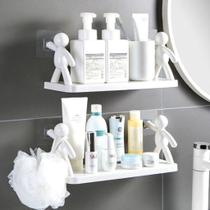 Kit 2 Suporte Prateleira com Adesivo Decoração Para Sala Cozinha Banheiro Prateleira Organizador