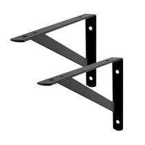 Kit 2 Suporte Prateleira Mão Francesa Aço 29cm Preto Fertak