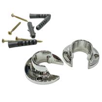 Kit 2 Suporte Roseta Flange Cromado Para Varão Cortina 19mm Kit 2 Suporte Roseta Flange Cromado Para Varão Cortina 19mm