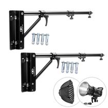 Kit 2 Suporte Teto Parede Greika até 1,80m para Led Softbox Flash Estudio