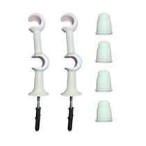 Kit 2 Suporte Varão Duplo Cortina C/ Ponteira 19-19mm Branco