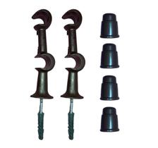 Kit 2 Suporte Varão Duplo Cortina C/ Ponteira 19-19mm Imbuia