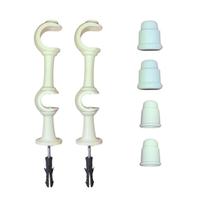 Kit 2 Suporte Varão Duplo Cortina C/ Ponteira 19-28mm Branco