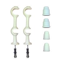 Kit 2 Suporte Varão Duplo Cortina Ponteira 19-28Mm Branco