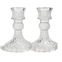 Kit 2 Suporte Vidro Velas Cônicas Palito Mesa Posta Eventos