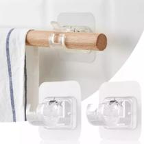 Kit 2 suportes adesivos para varão cortina de banheiro - bazar do saara