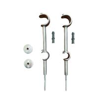 Kit 2 Suportes Alongado Duplo Para Varão Alumínio 28/19mm