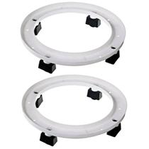 Kit 2 Suportes Botijão de Gás C/ Rodas 28,5x5Cm Branco 013 Nitron Kit 2 Suportes Botijão de Gás C/ Rodas 28,5x5Cm Branco 013 Nitron