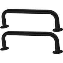 Kit 2 Suportes Cabides Closet Cabideiros 73cm de Teto Tubos Araras Masutti Organizadores Curvados Pretos