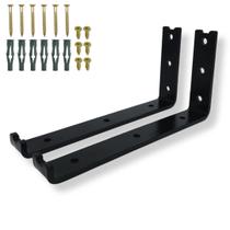 Kit 2 Suportes De Parede Formato L Mão Francesa Para Prateleira 20cm Aço Alta Resistência Kit 2 Suportes De Parede Formato L Mão Francesa Para Prateleira 20cm Aço Alta Resistência