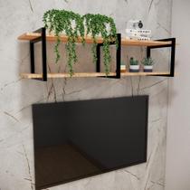 Kit 2 Suportes de Prateleira em Estilo Industrial de Parede Nicho Cozinha Sala 30cm Preto