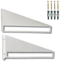 Kit 2 Suportes De Prateleira Fixa De Parede Design Moderno Inclinado Aço Alta Resistência Kit 2 Suportes De Prateleira Fixa De Parede Design Moderno Inclinado Aço Alta Resistência