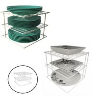 Kit 2 Suportes de Pratos Quadrado Branco