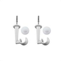 Kit 2 Suportes De Teto Para Varão De Cortina Branco 19mm - Bella Arte