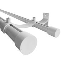 Kit 2 Suportes Duplo Alumínio Perfil Invertido Para Varão Wave 19/28mm