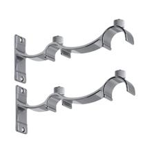 KIT 2 Suportes Duplo Alumínio Perfil Invertido Para Varão Wave 28mm CROMADO