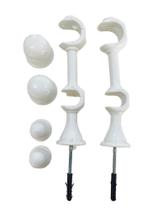 Kit 2 Suportes Duplo Plástico 28/19mm - Branco