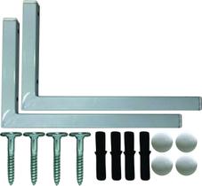 Kit 2 Suportes Mão Francesa Cantoneira Prateira Branco 25Cm