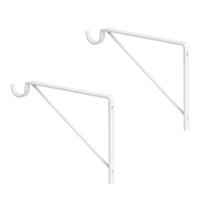 Kit 2 Suportes Mão Francesa com Gancho 35 x 30cm Branco - HY5003 Kit 2 Suportes Mão Francesa com Gancho 35 x 30cm Branco - HY5003
