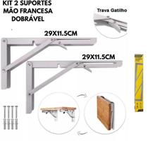 Kit 2 Suportes Mão Francesas Dobrável com trava Durável BomvINIK Rolamento de Carga - Bommax Kit 2 Suportes Mão Francesas Dobrável com trava Durável BomvINIK Rolamento de Carga - Bommax