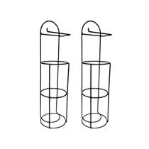 Kit 2 Suportes Papel Higiênico De Chão Em Ferro Cor Preto