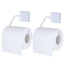 Kit 2 Suportes para Papel Higiênico Aço Exclusive Branco - DiCarlo