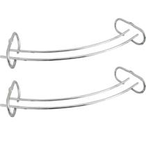 Kit 2 Suportes para Taças 30cm Curvo Aramado Cromado Organizador de Armário Móveis