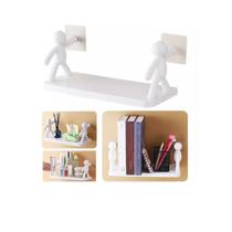 Kit 2 Suportes Plástico Com Adesivo Decoração Para Sala Cozinha Banheiro Prateleira Organizador Kit 2 Suportes Plástico Com Adesivo Decoração Para Sala Cozinha Banheiro Prateleira Organizador