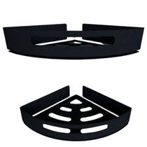 Kit 2 Suportes Porta Shampoo De Banheiro De Canto Preto FS