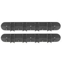 KIT 2 Suportes Porta Vassoura Rodo Parede C/ 4 Encaixes 5 Ganchos Cada Suporte Micromax