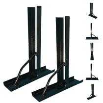 Kit 2 Suportes Pretos Para Motor De Portão Basculante Com Base De 20cm Estrutura Forte