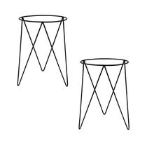 Kit 2 Suportes Tripé 40x28 para Vaso de Chão em Aço Carbono - NV511