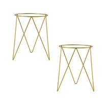 Kit 2 Suportes Tripé 40x28 para Vaso de Chão em Aço Carbono - NV511