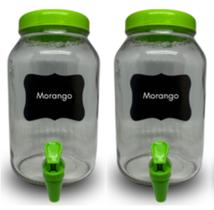 Kit 2 suqueiras de vidro 3 litros com lousa e giz