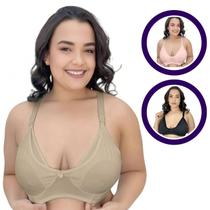 Kit 2 Sutiã Amamentação Plus Size Gestante Reforçado Confortável