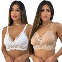 Kit 2 Sutiã Amamentação Renda Glamour Poliamida