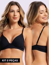Kit 2 Sutiã com Bojo Lingerie Feminina Soutien Soft Conforto Básico Revenda Alça Regulável Kit 2 Sutiã com Bojo Lingerie Feminina Soutien Soft Conforto Básico Revenda Alça Regulável