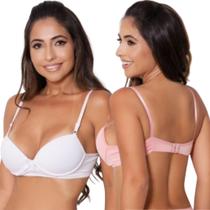 Kit 2 Sutiã Com Bojo Plus Size Feminino Básico Lingerie Liso Confortável Com Aro Com Regulagem Kit 2 Sutiã Com Bojo Plus Size Feminino Básico Lingerie Liso Confortável Com Aro Com Regulagem