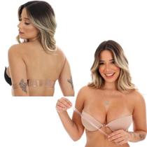 Kit 2 Sutiã Costa Nua Feminino Com Alça De Silicone Removível E Ajustável Com Bojo Soutien Adulto