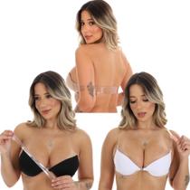 Kit 2 Sutiã Costa Nua Feminino Com Alça De Silicone Removível E Ajustável Com Bojo Soutien Adulto Kit 2 Sutiã Costa Nua Feminino Com Alça De Silicone Removível E Ajustável Com Bojo Soutien Adulto