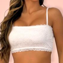Kit 2 Sutiã Cropped Top em Renda sem Bojo Sutia Kit Lingerie Feminina