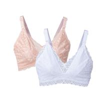 Kit 2 Sutiã de Amamentação Reforçado Sem Bojo Em Renda Gestante Pós Parto Lingerie